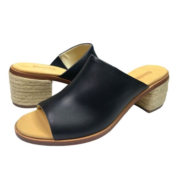 Soludos Black Leather Capri Mule Shoes - Size 8 - Picture 3 of 11